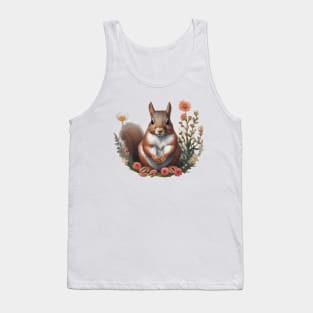 Squirrel in flowers Tank Top